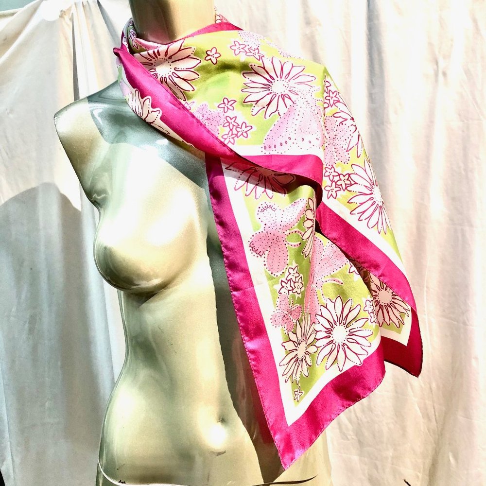 Lilly Pulitzer Silk Breast Cancer Butterfly Scarf